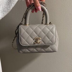 Chanel Mini Gray Quilted coin purse